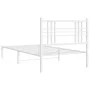 Estructura de cama de metal con cabecero blanco 90x200 cm de , Camas y somieres - Ref: Foro24-376366, Precio: 70,36 €, Descue...