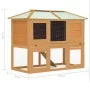 Conejera jaula de animales con doble piso de madera de vidaXL, Jaulas y habitáculos para animales pequeños - Ref: Foro24-1708...