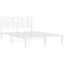 Metal bed frame with white headboard 120x190 cm by , Beds and slatted bases - Ref: Foro24-376370, Price: 85,90 €, Discount: %