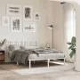 Metal bed frame with white headboard 120x190 cm by , Beds and slatted bases - Ref: Foro24-376370, Price: 85,90 €, Discount: %