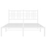 Bettgestell aus Metall mit weißem Kopfteil 120x190 cm von , Betten und Lattenroste - Ref: Foro24-376370, Preis: 87,06 €, Raba...