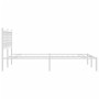 Bettgestell aus Metall mit weißem Kopfteil 120x190 cm von , Betten und Lattenroste - Ref: Foro24-376370, Preis: 87,06 €, Raba...