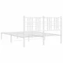 Metal bed frame with white headboard 120x190 cm by , Beds and slatted bases - Ref: Foro24-376370, Price: 85,90 €, Discount: %