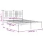 Metal bed frame with white headboard 120x190 cm by , Beds and slatted bases - Ref: Foro24-376370, Price: 85,90 €, Discount: %