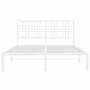 Metallbettgestell mit weißem Kopfteil 135x190 cm von , Betten und Lattenroste - Ref: Foro24-376372, Preis: 87,62 €, Rabatt: %