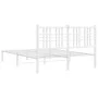 Metallbettgestell mit weißem Kopfteil 135x190 cm von , Betten und Lattenroste - Ref: Foro24-376372, Preis: 87,62 €, Rabatt: %