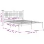 Metallbettgestell mit weißem Kopfteil 135x190 cm von , Betten und Lattenroste - Ref: Foro24-376372, Preis: 87,62 €, Rabatt: %