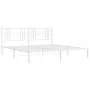 Metal bed frame with white headboard 193x203 cm by , Beds and slatted bases - Ref: Foro24-376379, Price: 121,45 €, Discount: %