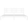 Bettgestell aus Metall mit weißem Kopfteil 193x203 cm von , Betten und Lattenroste - Ref: Foro24-376379, Preis: 123,47 €, Rab...