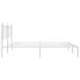 Metal bed frame with white headboard 193x203 cm by , Beds and slatted bases - Ref: Foro24-376379, Price: 121,45 €, Discount: %