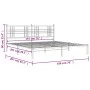 Metal bed frame with white headboard 193x203 cm by , Beds and slatted bases - Ref: Foro24-376379, Price: 121,45 €, Discount: %