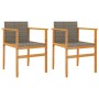 Gartenstühle 2 Stück aus Massivholz und grauem synthetischem Rattan von , Gartenstühle - Ref: Foro24-368709, Preis: 108,97 €,...