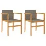 Sillas de jardín 2 uds madera maciza y ratán sintético gris de , Sillas de jardín - Ref: Foro24-368709, Precio: 119,19 €, Des...