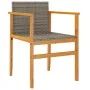 Sillas de jardín 2 uds madera maciza y ratán sintético gris de , Sillas de jardín - Ref: Foro24-368709, Precio: 119,19 €, Des...