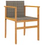 Sillas de jardín 2 uds madera maciza y ratán sintético gris de , Sillas de jardín - Ref: Foro24-368709, Precio: 100,38 €