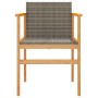 Gartenstühle 2 Stück aus Massivholz und grauem synthetischem Rattan von , Gartenstühle - Ref: Foro24-368709, Preis: 108,97 €,...