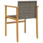 Sillas de jardín 2 uds madera maciza y ratán sintético gris de , Sillas de jardín - Ref: Foro24-368709, Precio: 119,19 €, Des...