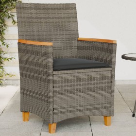 Garden chairs and cushions 2 pcs gray PE rattan and solid wood by , Garden chairs - Ref: Foro24-368721, Price: 212,08 €, Disc...