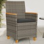 Gartenstühle und Kissen 2 Stück graues PE-Rattan und Massivholz von , Gartenstühle - Ref: Foro24-368721, Preis: 212,08 €, Rab...