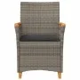Sillas de jardín y cojines 2 uds ratán PE gris y madera maciza de , Sillas de jardín - Ref: Foro24-368721, Precio: 206,72 €, ...