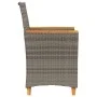 Sillas de jardín y cojines 2 uds ratán PE gris y madera maciza de , Sillas de jardín - Ref: Foro24-368721, Precio: 206,72 €, ...