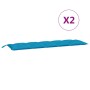 Garden bench cushions 2 pcs light blue 180x50x7 cm by , Cushions for chairs and sofas - Ref: Foro24-361720, Price: 53,11 €, D...