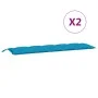Garden bench cushions 2 pcs light blue 180x50x7 cm by , Cushions for chairs and sofas - Ref: Foro24-361720, Price: 52,47 €, D...