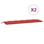 Garden bench cushions 2 pcs Oxford fabric red 180x50x7 cm by , Cushions for chairs and sofas - Ref: Foro24-361722, Price: 50,...