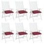 Garden chair cushions 6 pcs red red Oxford fabric 40x40x7 cm by , Cushions for chairs and sofas - Ref: Foro24-361479, Price: ...