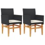Sillas de jardín con cojín 2 uds ratán PE negro y madera acacia de , Sillas de jardín - Ref: Foro24-368714, Precio: 201,68 €,...