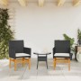 Gartenstühle mit Kissen, 2 Stück, schwarzes PE-Rattan und Akazienholz von , Gartenstühle - Ref: Foro24-368714, Preis: 201,68 ...