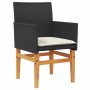 Garden chairs with cushion 2 pcs black PE rattan and acacia wood by , Garden chairs - Ref: Foro24-368714, Price: 201,68 €, Di...