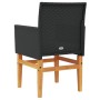 Garden chairs with cushion 2 pcs black PE rattan and acacia wood by , Garden chairs - Ref: Foro24-368714, Price: 201,68 €, Di...