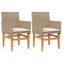 Garden chairs with cushion 2 pcs beige PE rattan and acacia wood by , Garden chairs - Ref: Foro24-368716, Price: 153,45 €, Di...