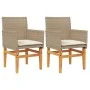 Gartenstühle mit Kissen 2 Stück beiges PE-Rattan und Akazienholz von , Gartenstühle - Ref: Foro24-368716, Preis: 200,79 €, Ra...