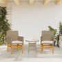 Gartenstühle mit Kissen 2 Stück beiges PE-Rattan und Akazienholz von , Gartenstühle - Ref: Foro24-368716, Preis: 204,76 €, Ra...