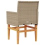 Gartenstühle mit Kissen 2 Stück beiges PE-Rattan und Akazienholz von , Gartenstühle - Ref: Foro24-368716, Preis: 204,76 €, Ra...