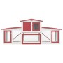 Large red and white wooden animal cage 204x45x85 cm by vidaXL, Cages and habitats for small animals - Ref: Foro24-170845, Pri...