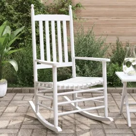 Schaukelstühle mit gebogenen Sitzen, 2 Stück, massives weißes Tannenholz von , Gartenstühle - Ref: Foro24-3281588, Preis: 246...