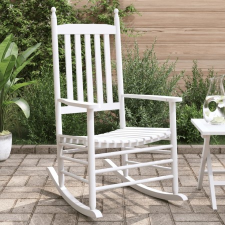 Schaukelstühle mit gebogenen Sitzen, 2 Stück, massives weißes Tannenholz von , Gartenstühle - Ref: Foro24-3281588, Preis: 256...