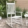 Schaukelstühle mit gebogenen Sitzen, 2 Stück, massives weißes Tannenholz von , Gartenstühle - Ref: Foro24-3281588, Preis: 246...