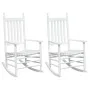 Schaukelstühle mit gebogenen Sitzen, 2 Stück, massives weißes Tannenholz von , Gartenstühle - Ref: Foro24-3281588, Preis: 246...