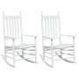 Schaukelstühle mit gebogenen Sitzen, 2 Stück, massives weißes Tannenholz von , Gartenstühle - Ref: Foro24-3281588, Preis: 256...