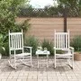 Schaukelstühle mit gebogenen Sitzen, 2 Stück, massives weißes Tannenholz von , Gartenstühle - Ref: Foro24-3281588, Preis: 246...