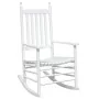 Schaukelstühle mit gebogenen Sitzen, 2 Stück, massives weißes Tannenholz von , Gartenstühle - Ref: Foro24-3281588, Preis: 246...