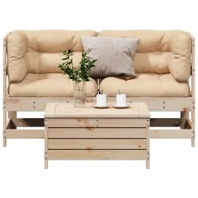 3-piece garden furniture set with solid pine wood cushions by , Garden sets - Ref: Foro24-3250756, Price: 323,14 €, Discount: %