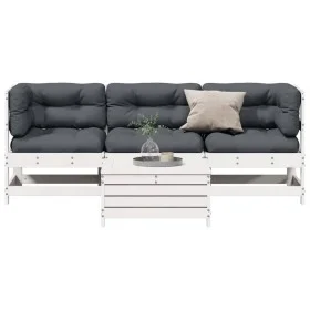 4-piece garden furniture set with solid white pine wood cushions by , Garden sets - Ref: Foro24-3250789, Price: 357,12 €, Dis...