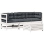 4-teiliges Gartenmöbel-Set mit Kissen aus massivem Weißkiefernholz von , Gartensets - Ref: Foro24-3250789, Preis: 366,74 €, R...