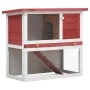 Kaninchenkäfig mit 1 roten Holztür von vidaXL, Käfige und Lebensräume für Kleintiere - Ref: Foro24-170833, Preis: 99,43 €, Ra...