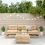 4-teiliges Gartenmöbel-Set mit Kissen aus massivem Kiefernholz von , Gartensets - Ref: Foro24-3250796, Preis: 329,65 €, Rabat...